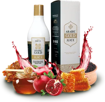 Botol dan kotak Jus Arabic Gold